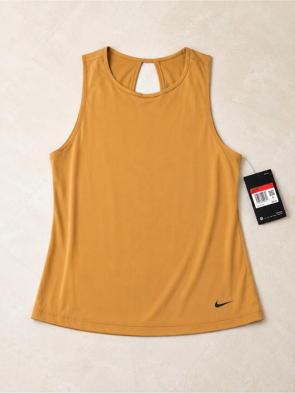 Nike Women’s Mustard Tank Top with Keyhole Back